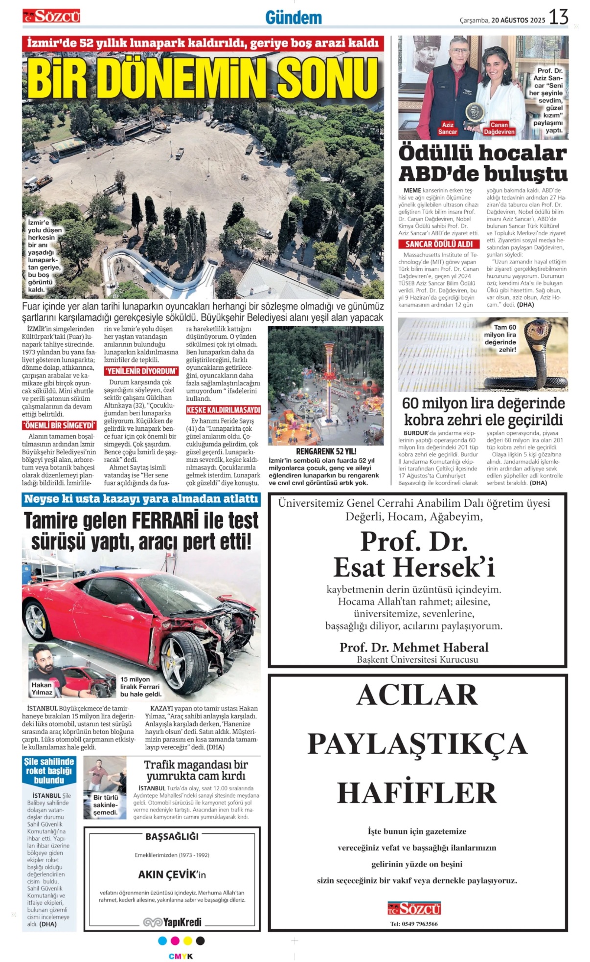 20 Ağustos 2025 Vefat İlanları