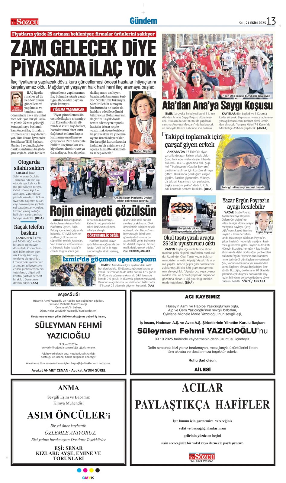 21 Ekim 2025 Vefat İlanları
