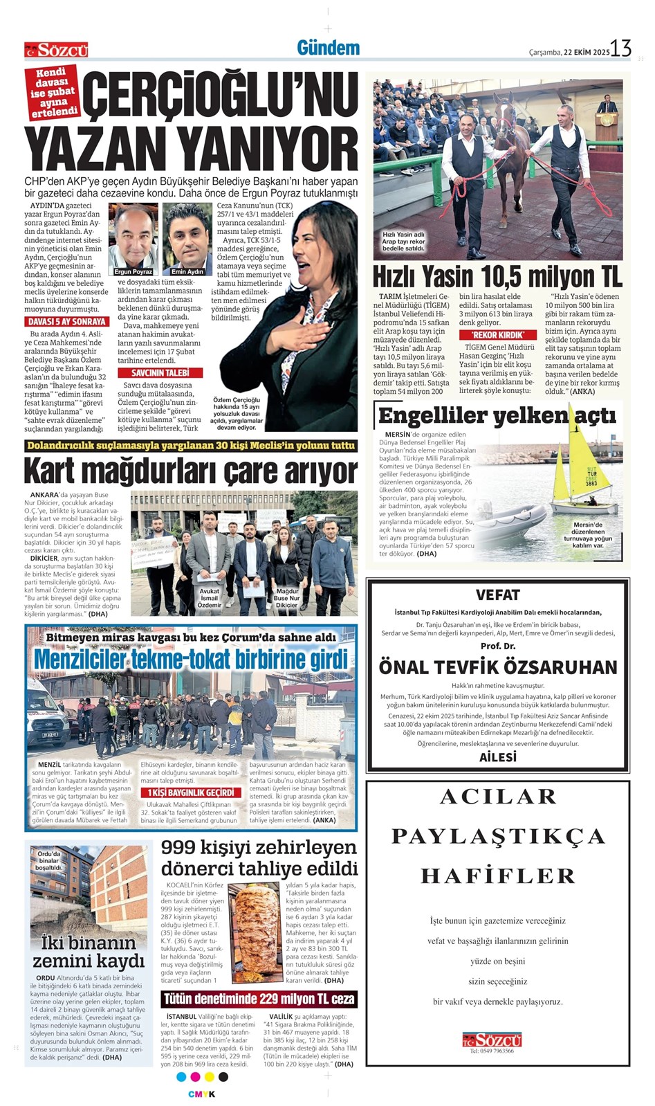 22 Ekim 2025 Vefat İlanları