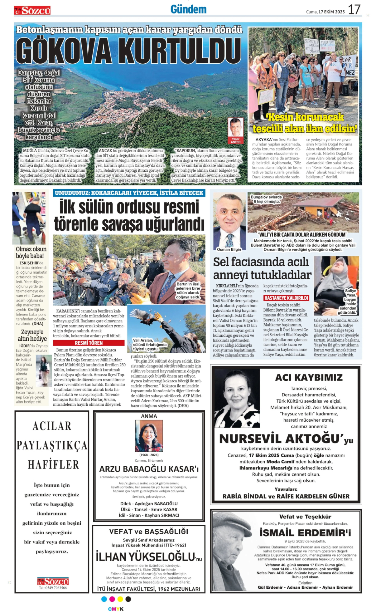 17 Ekim 2025 Vefat İlanları