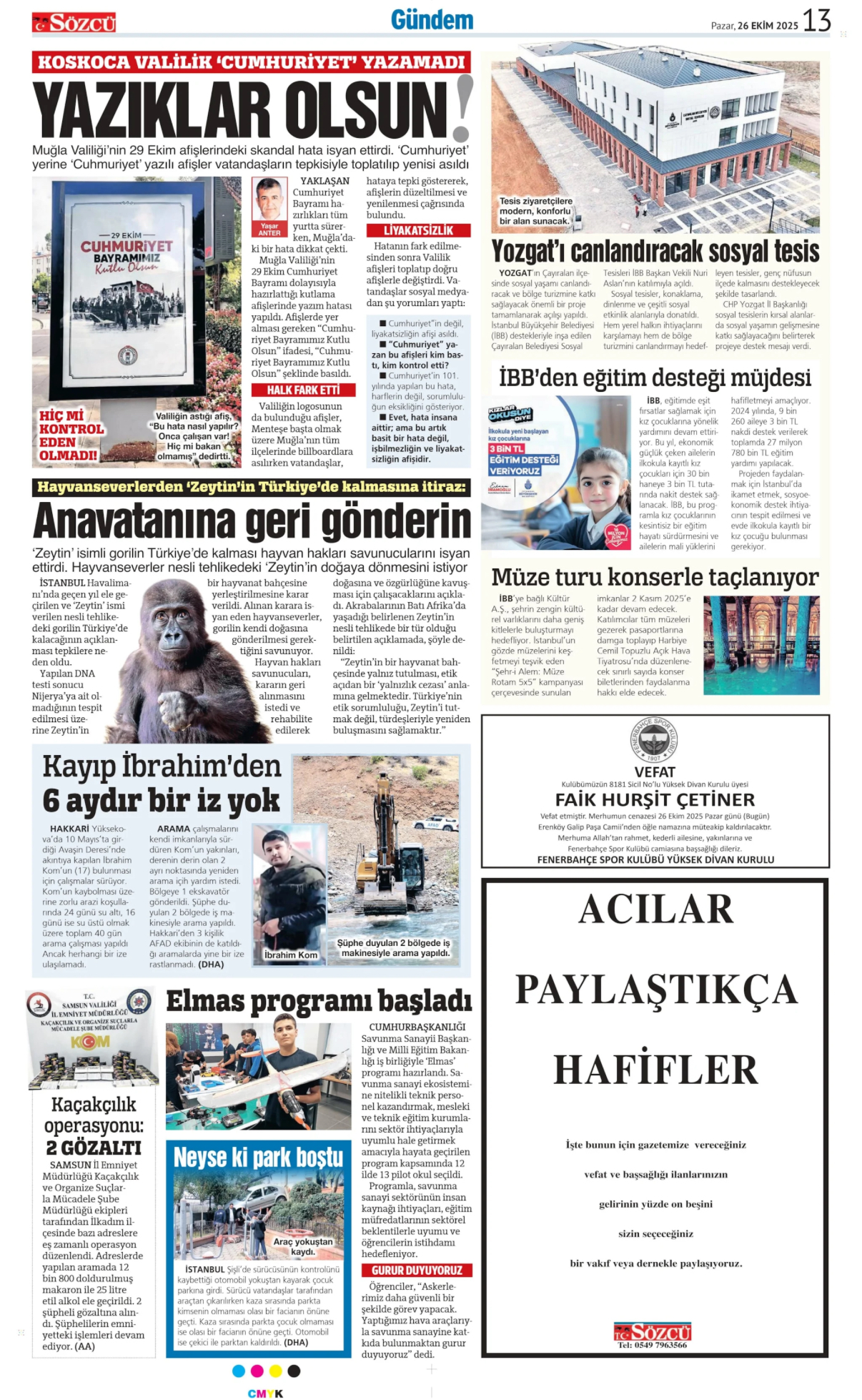 26 Ekim 2025 Vefat İlanları