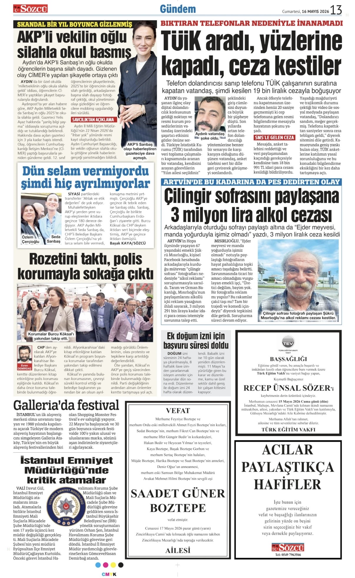 16 Mayıs 2026 Vefat İlanları