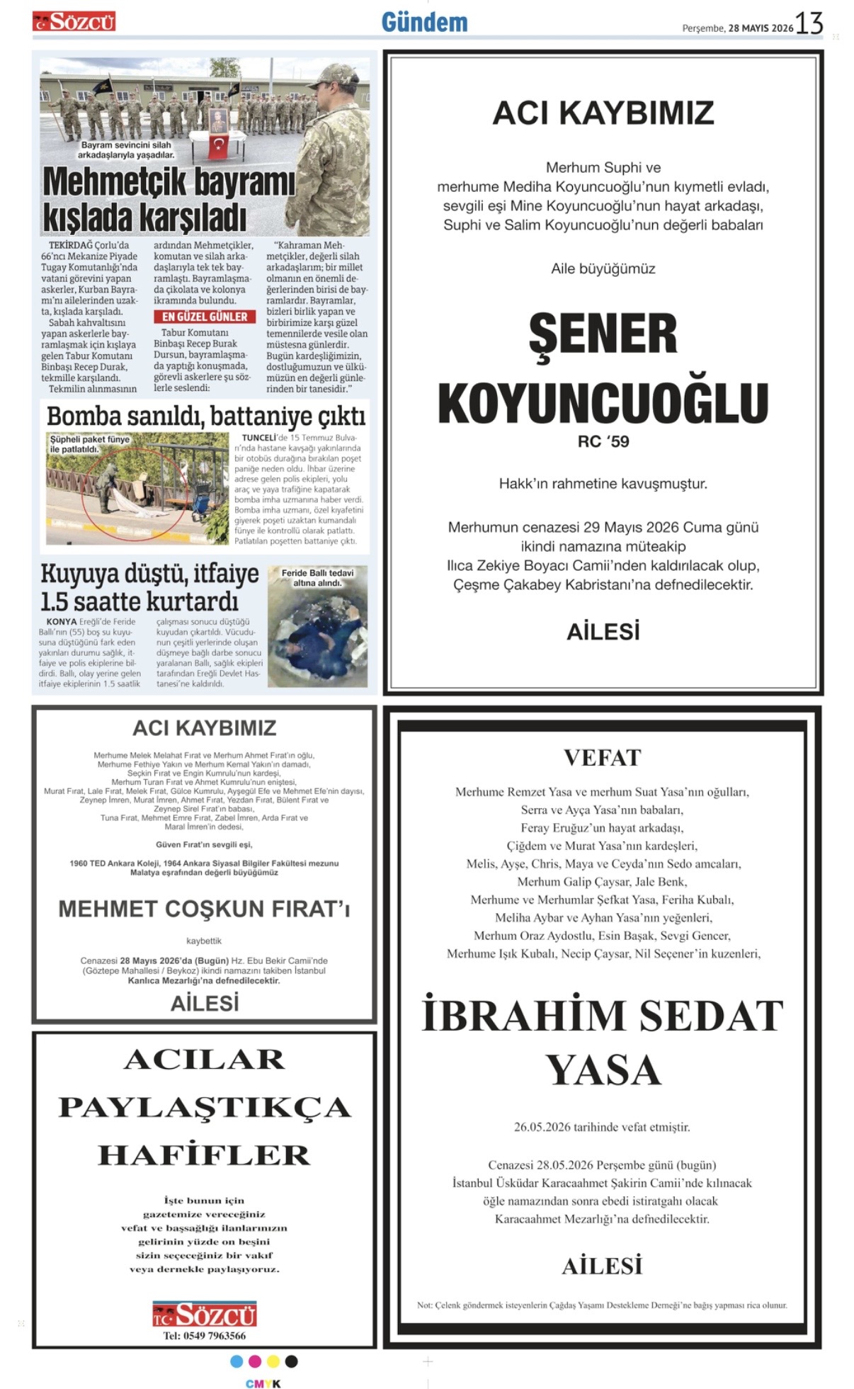 28 Mayıs 2026 Vefat İlanları