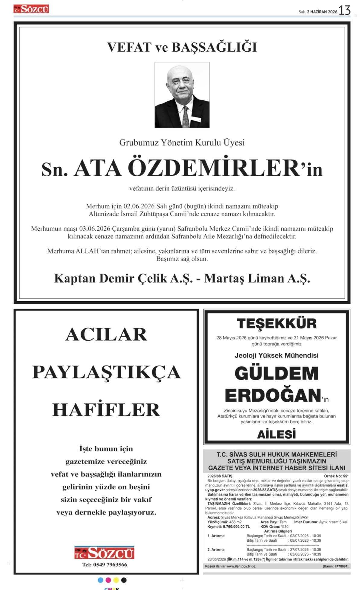 02 Haziran 2026 Vefat İlanları