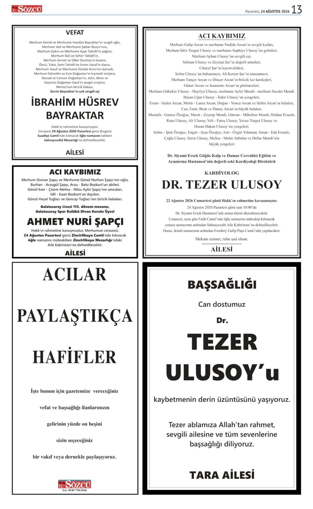 24 Ağustos 2026 Vefat İlanları