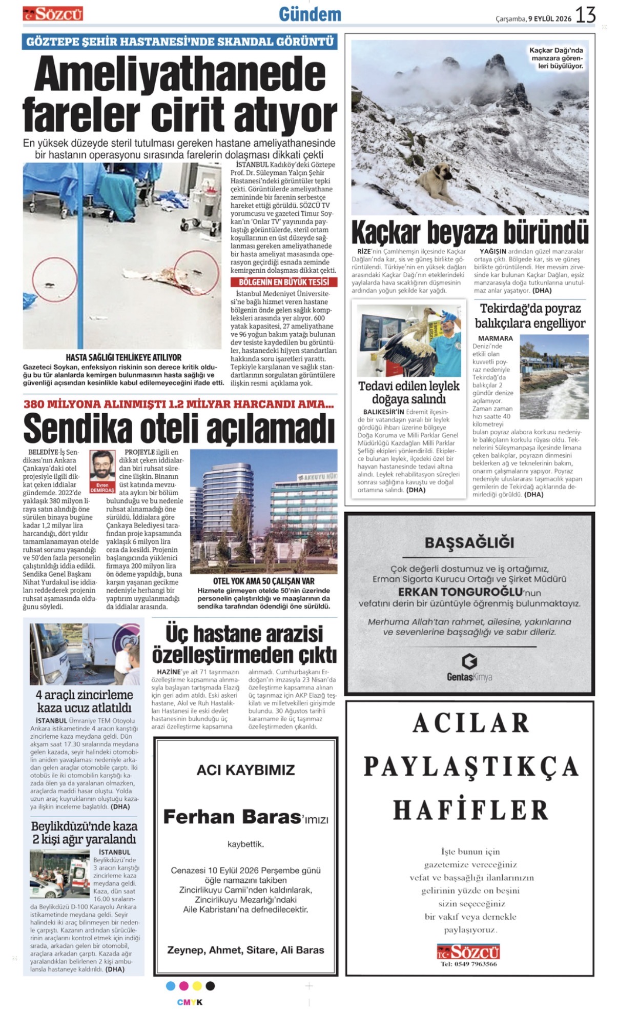 09 Eylül 2026 Vefat İlanları